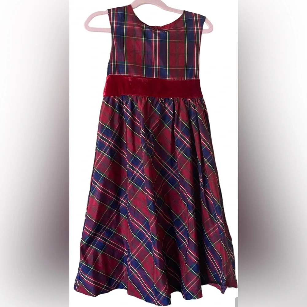 Gymboree Girls‎ Size 9 Red Blue Yellow Green Plaid Fancy Party Dress